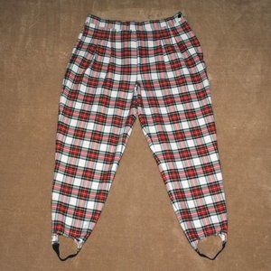 Vintage Signature Studio Tartan Plaid Stirrup Pants Size 16